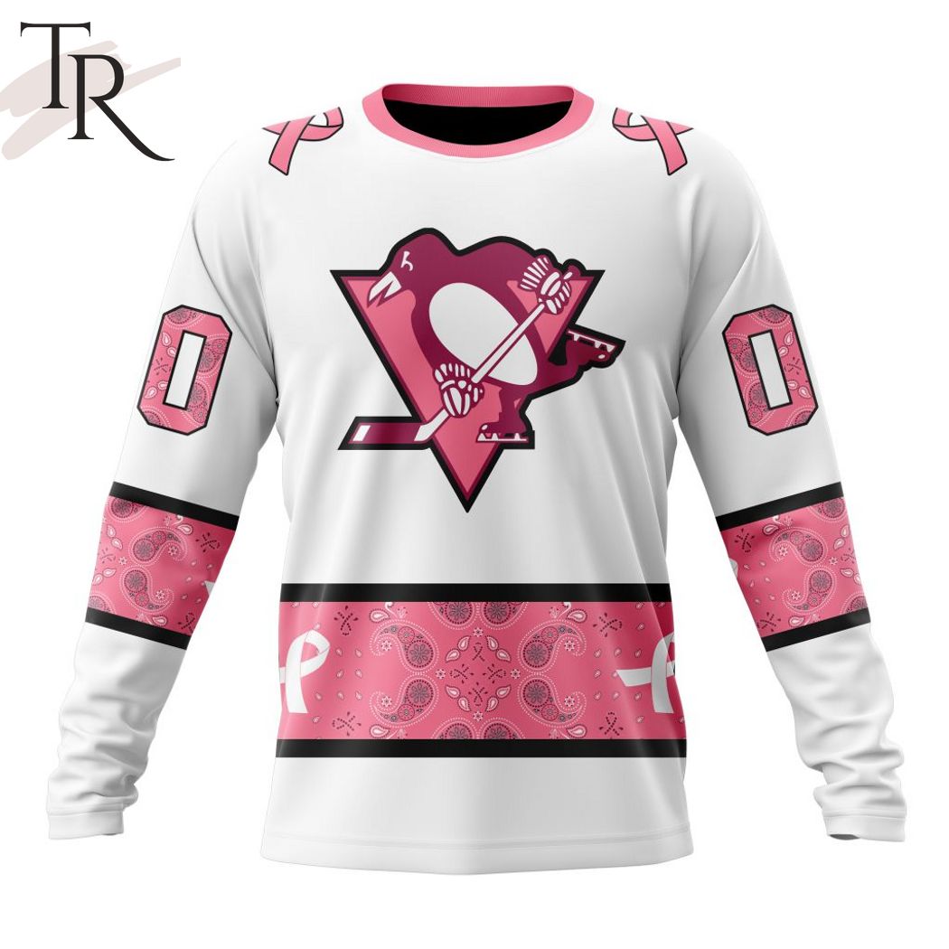 New 2025 NEW] Personalized NHL Pittsburgh Penguins In Classic Style With Paisley! IN OCTOBER WE WEAR PINK BREAST CANCER Custom Hoodie - Image 6